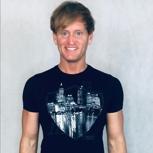 Express Men, Graphic Tee Shirt, Black, Size Extra Small